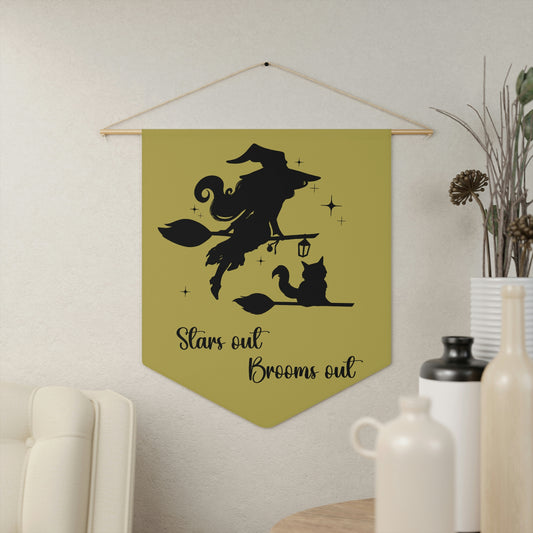 Dark Shadow Witch with Cat Pennant