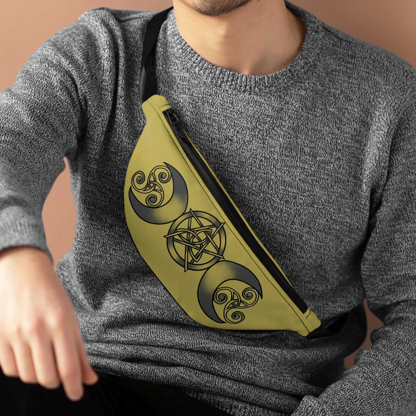 Triple Moon-Triquetra-Pentacle-Triskele Fanny Pack
