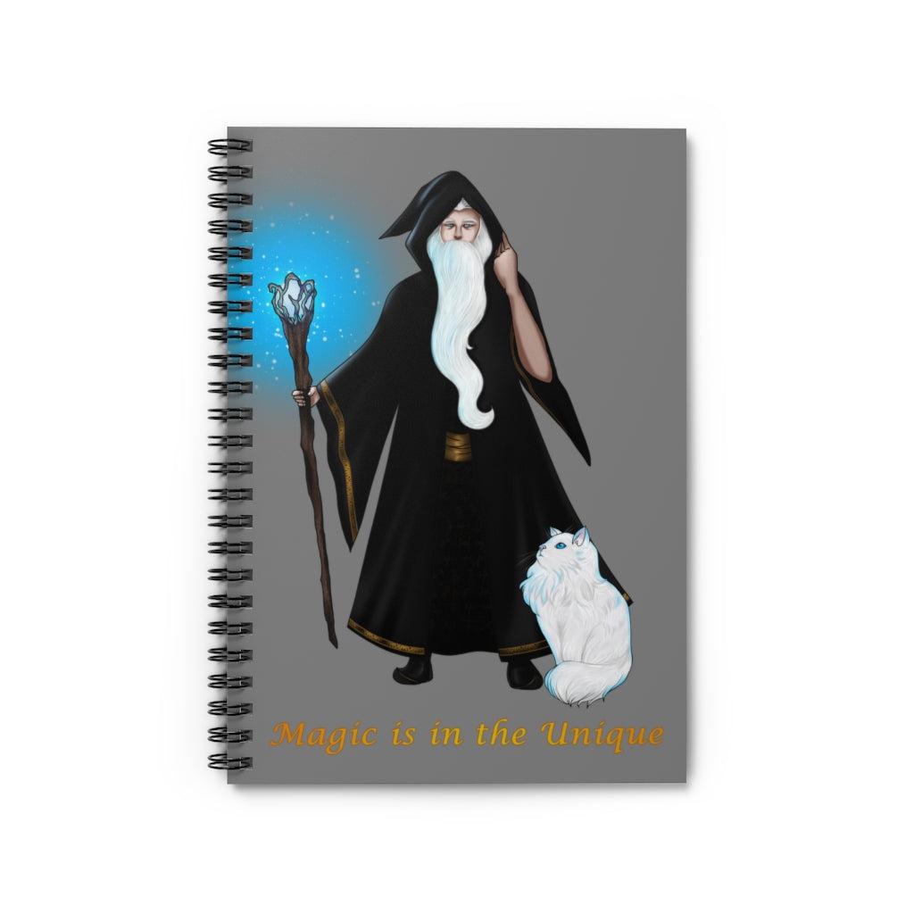 Magic in the Unique Wizard/Cat Familiar Notebook