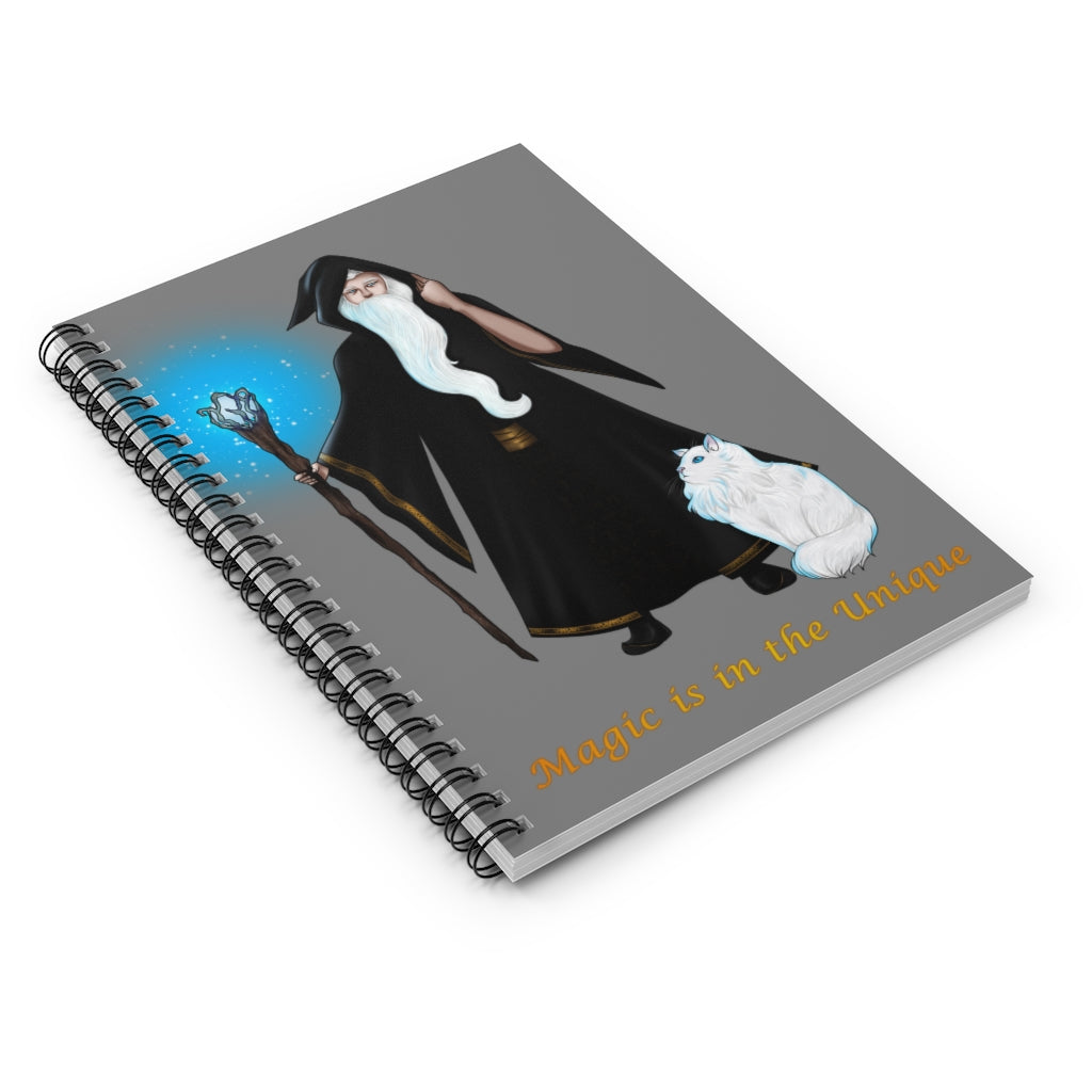 Magic in the Unique Wizard/Cat Familiar Notebook