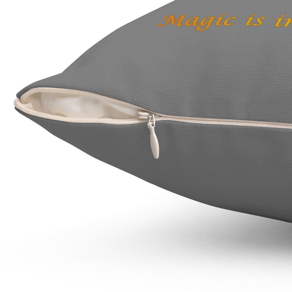 Magic in the Unique Wizard/Cat Familiar Decorative Pillow