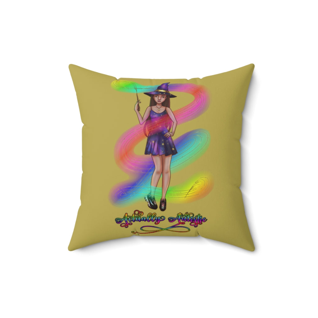 Actually Autistic Magical Witch Decorative Pillow