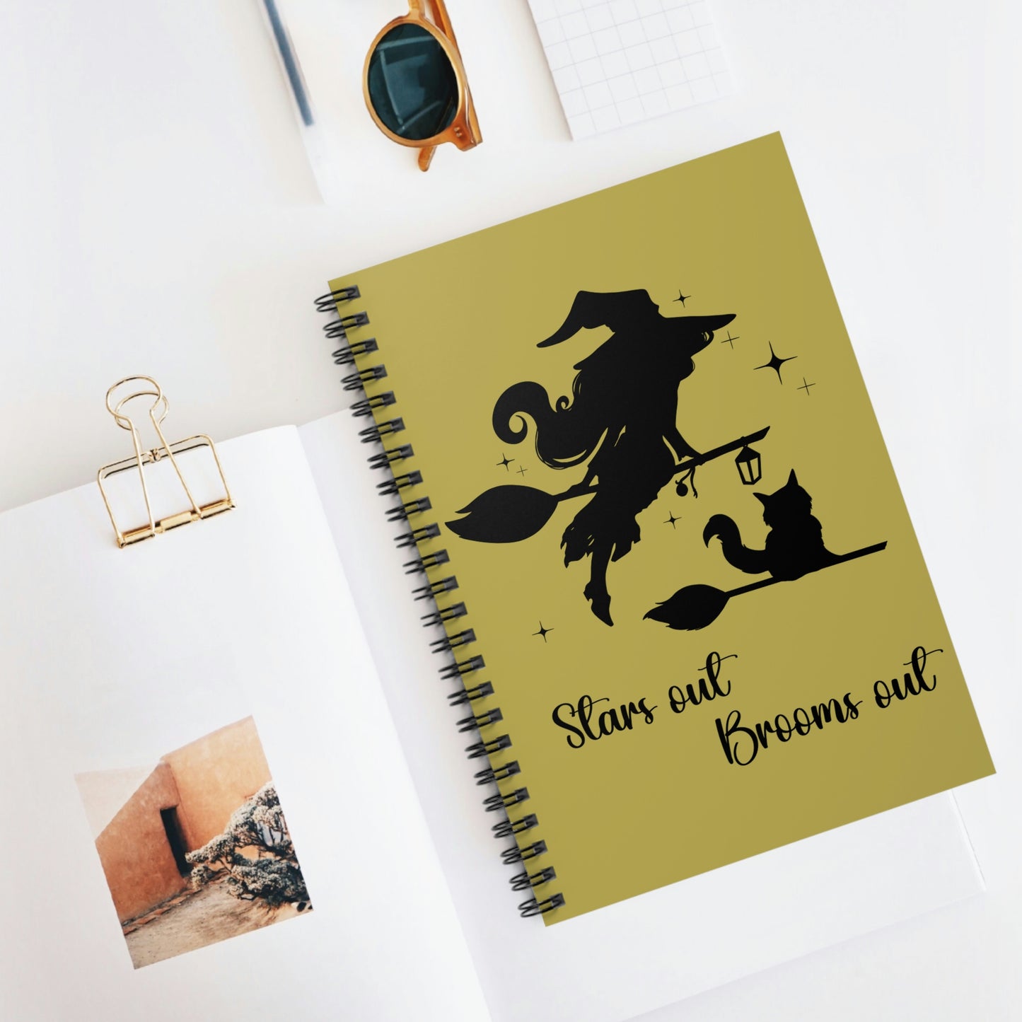 Dark Shadow Witch with Cat Notebook