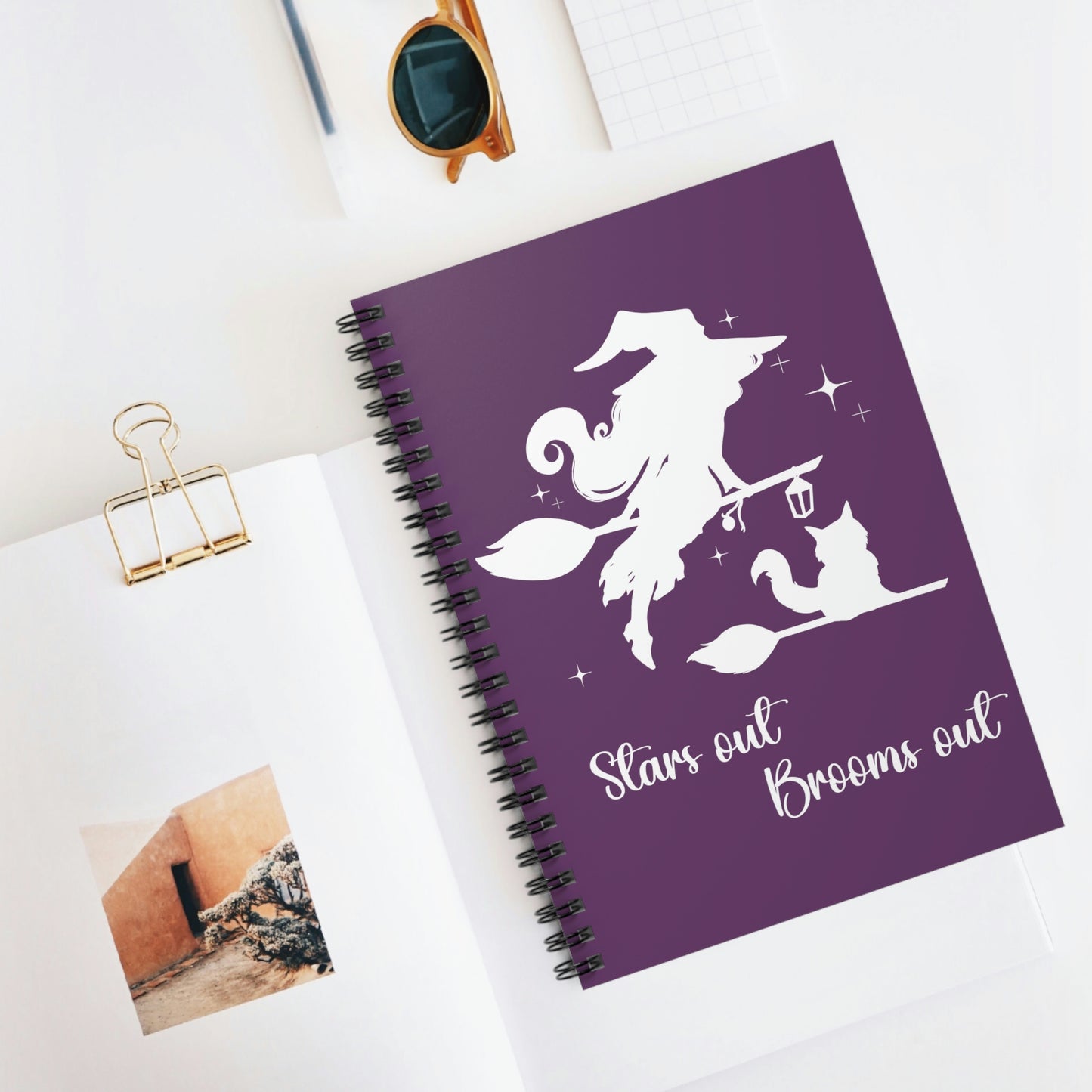 Light Shadow Witch with Cat Notebook