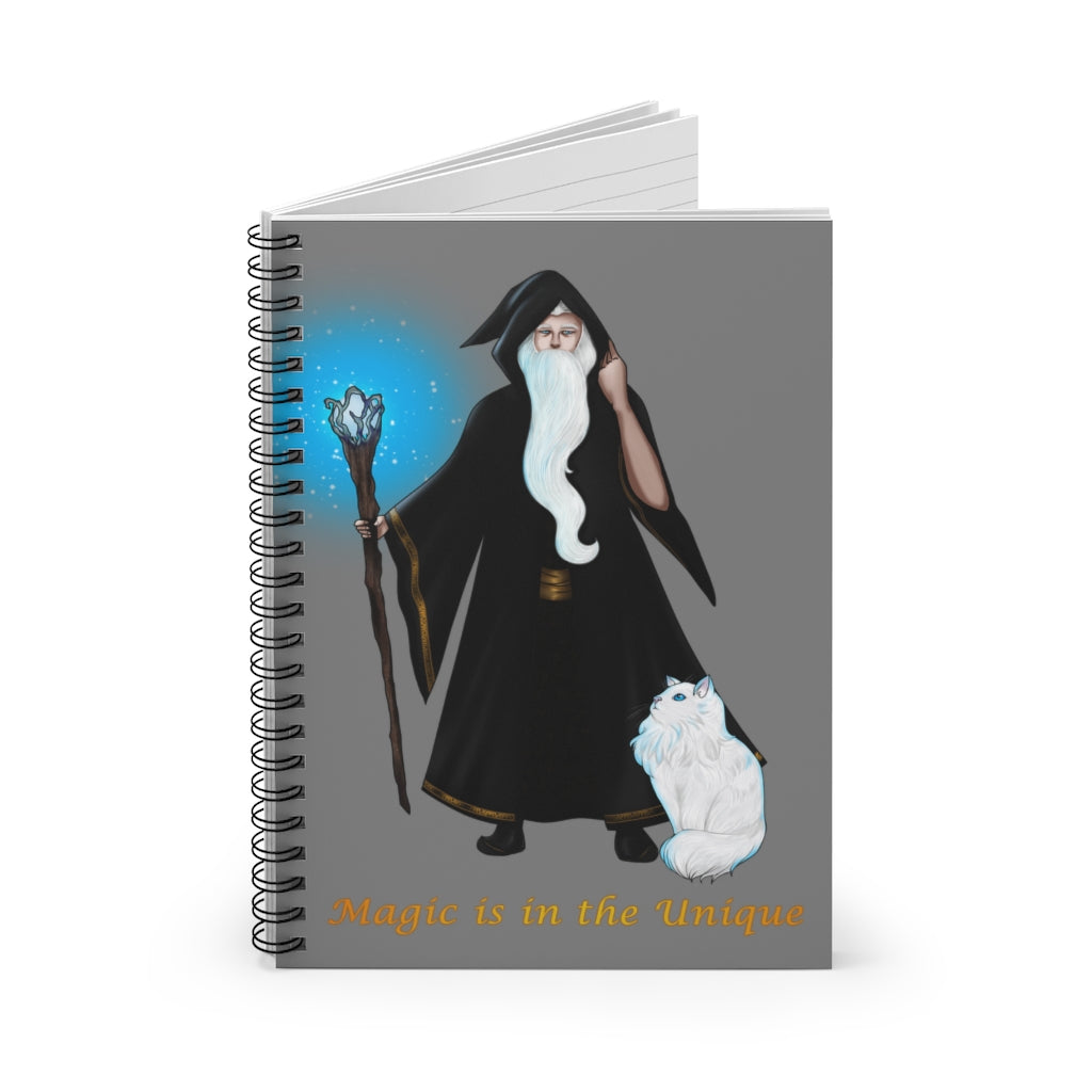 Magic in the Unique Wizard/Cat Familiar Notebook