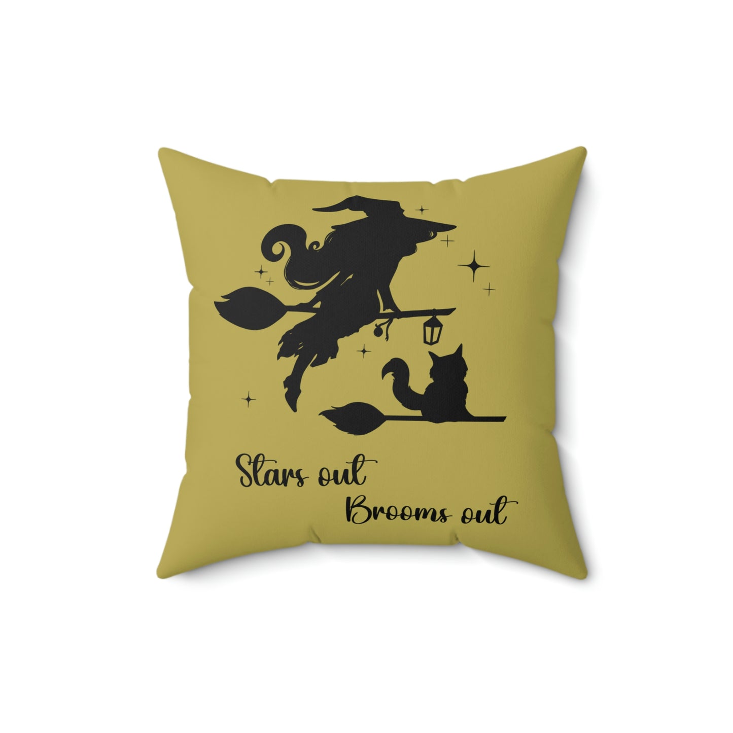 Dark Shadow Witch with Cat Decorative Pillow